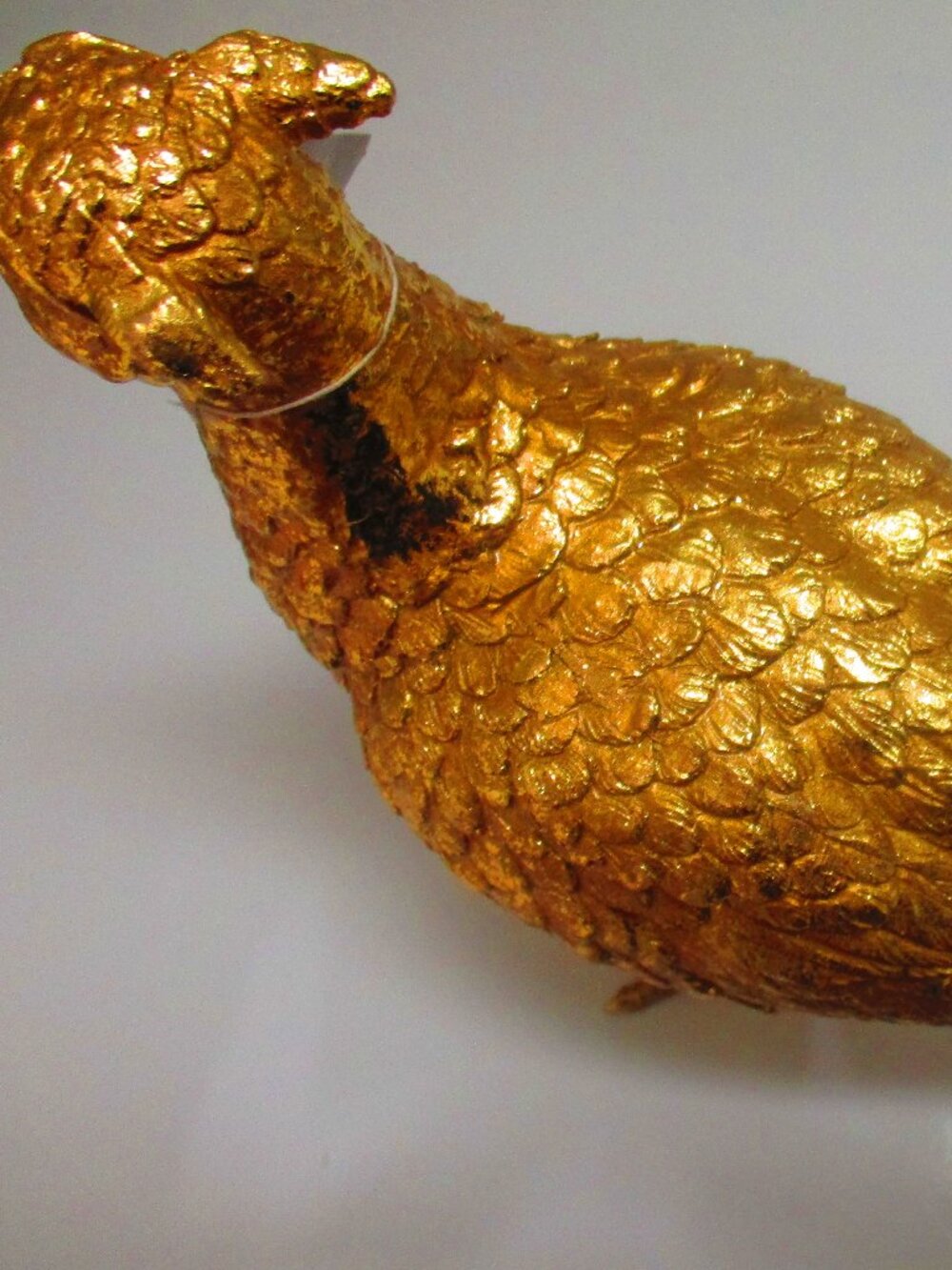RAZ Imports Metal and Resin Gold Pheasant, Solid not Hollow, Brand New with Tags